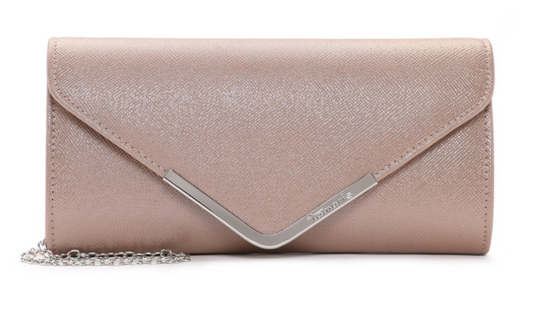 Champagne glimmer festtaske - Amalia - med rem