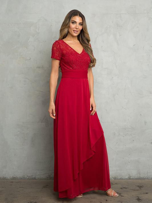 Festkjole med et kort ærme 3486