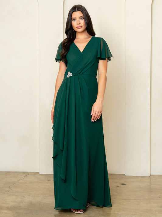 Festkjole med korte ærmer 3540