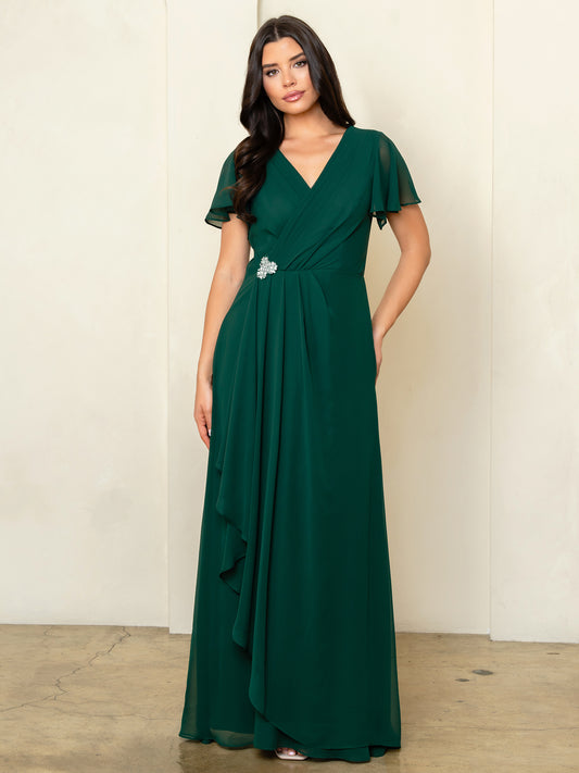 Festkjole med korte ærmer 3540