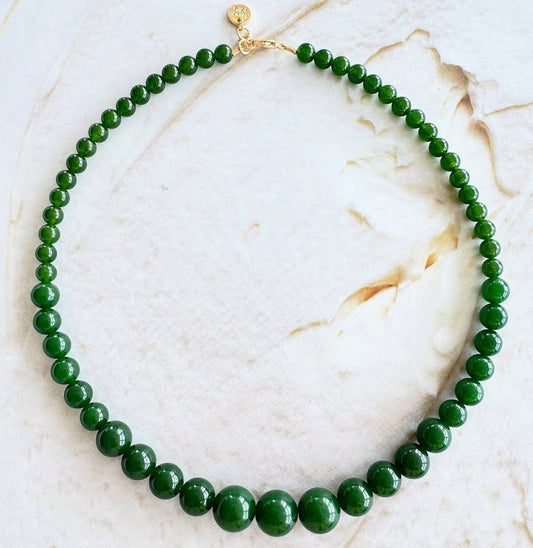 Green jade necklace