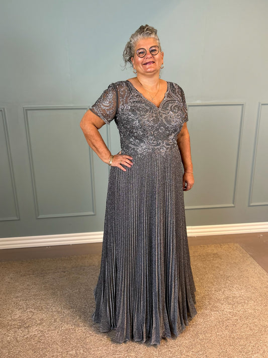 Eva selskabskjole mørk grå 5241