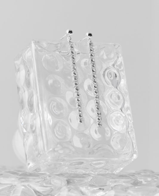 Simili string earrings - Silver