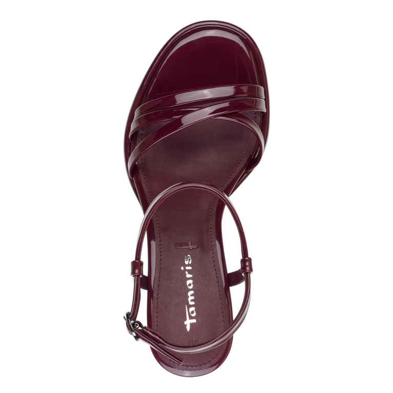 Tamaris - 28328 Sandal - Merlot patent