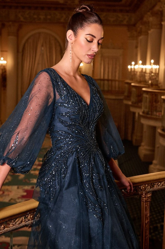 La Divine CD0101 festkjole med ærmer