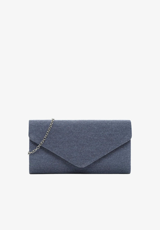 Blå festtaske - Denim - med rem