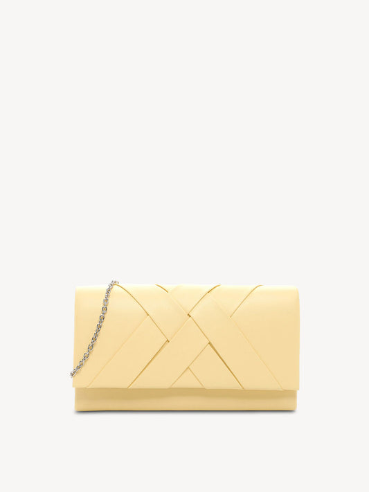 Lysegul festtaske - Flet klap - med rem