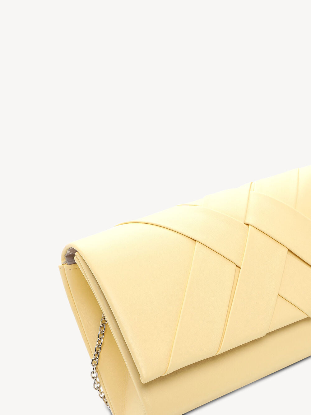 Lysegul festtaske - Flet klap - med rem