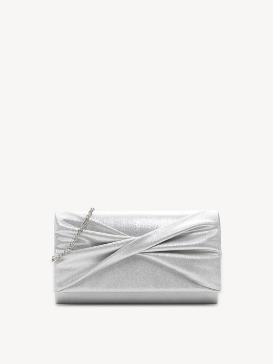 Sølv glitter festtaske - Drapering - med rem