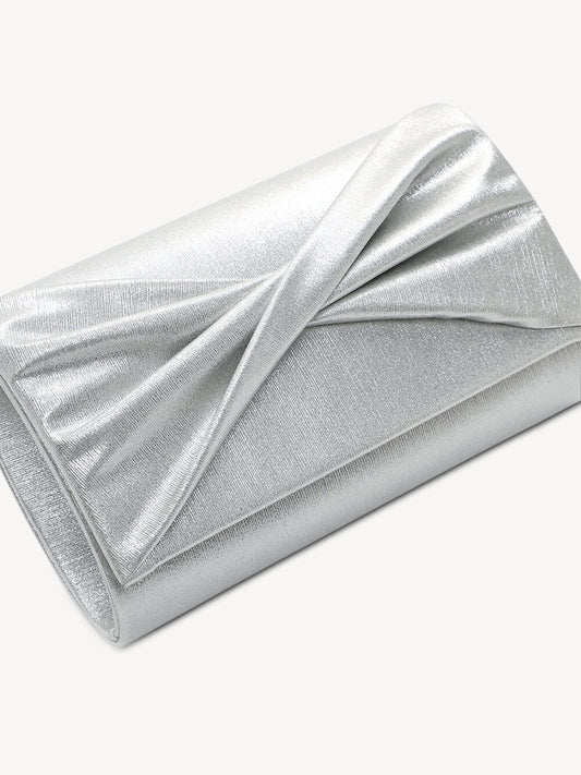 Sølv glitter festtaske - Drapering - med rem
