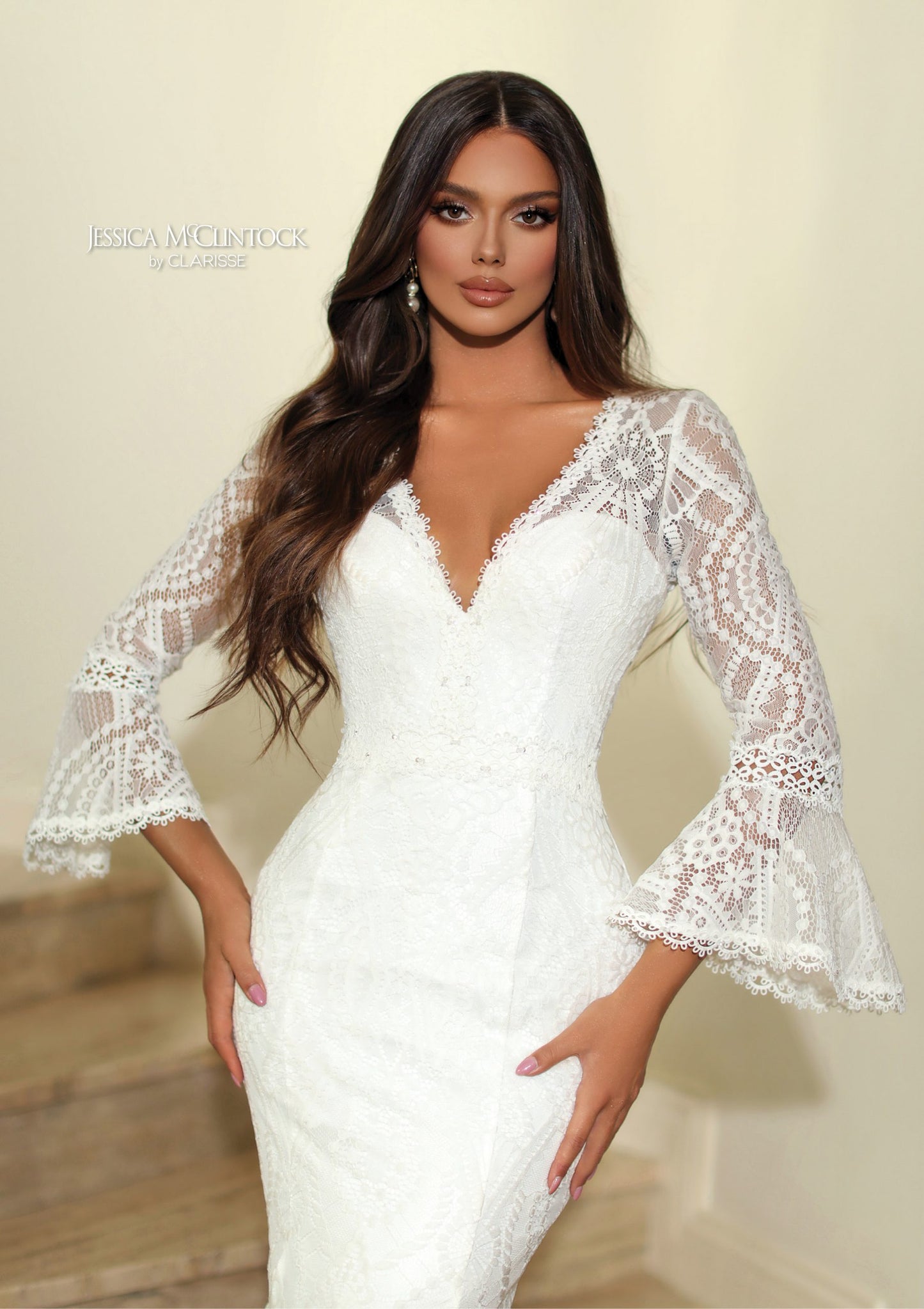 Wedding dress with lace and long sleeves 700258