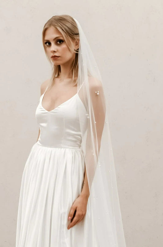 Slør med perler 80 cm