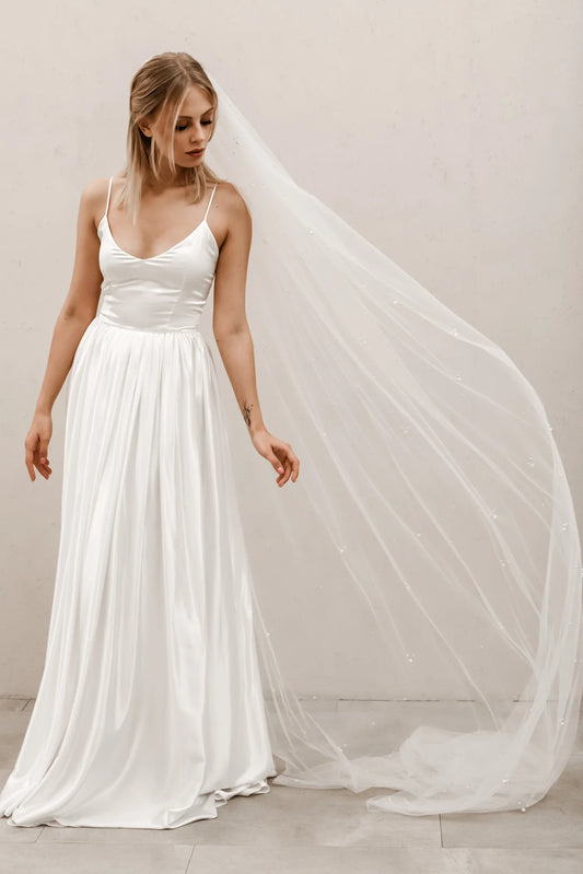 Slør med perler 80 cm