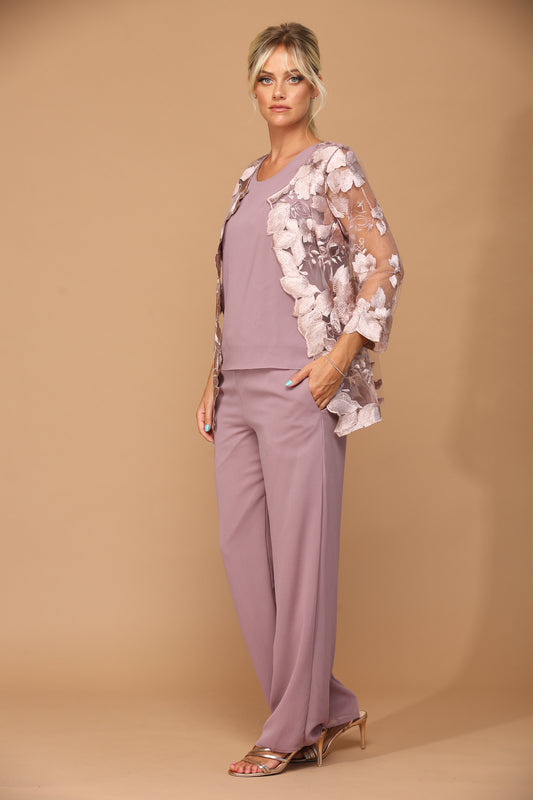 Mauve farvet buksedragssæt 3426