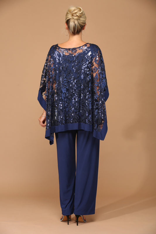 Navy to delt buksesæt 3443