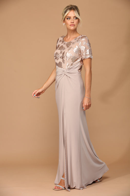 Cocoa festkjole med korte ærmer