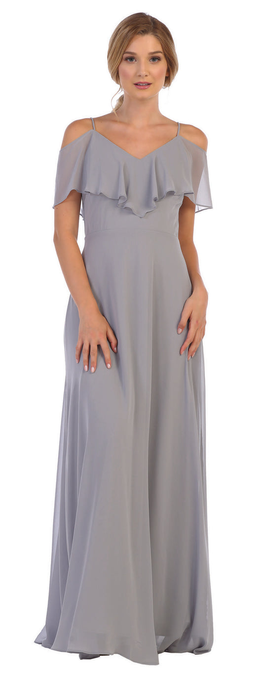 Chiffon dress with short sleeves