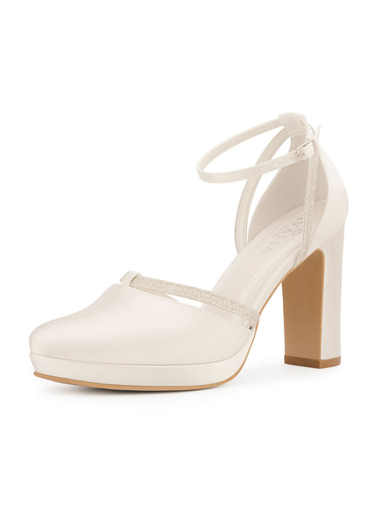 Avalia - Mary Heeled Sandal - White