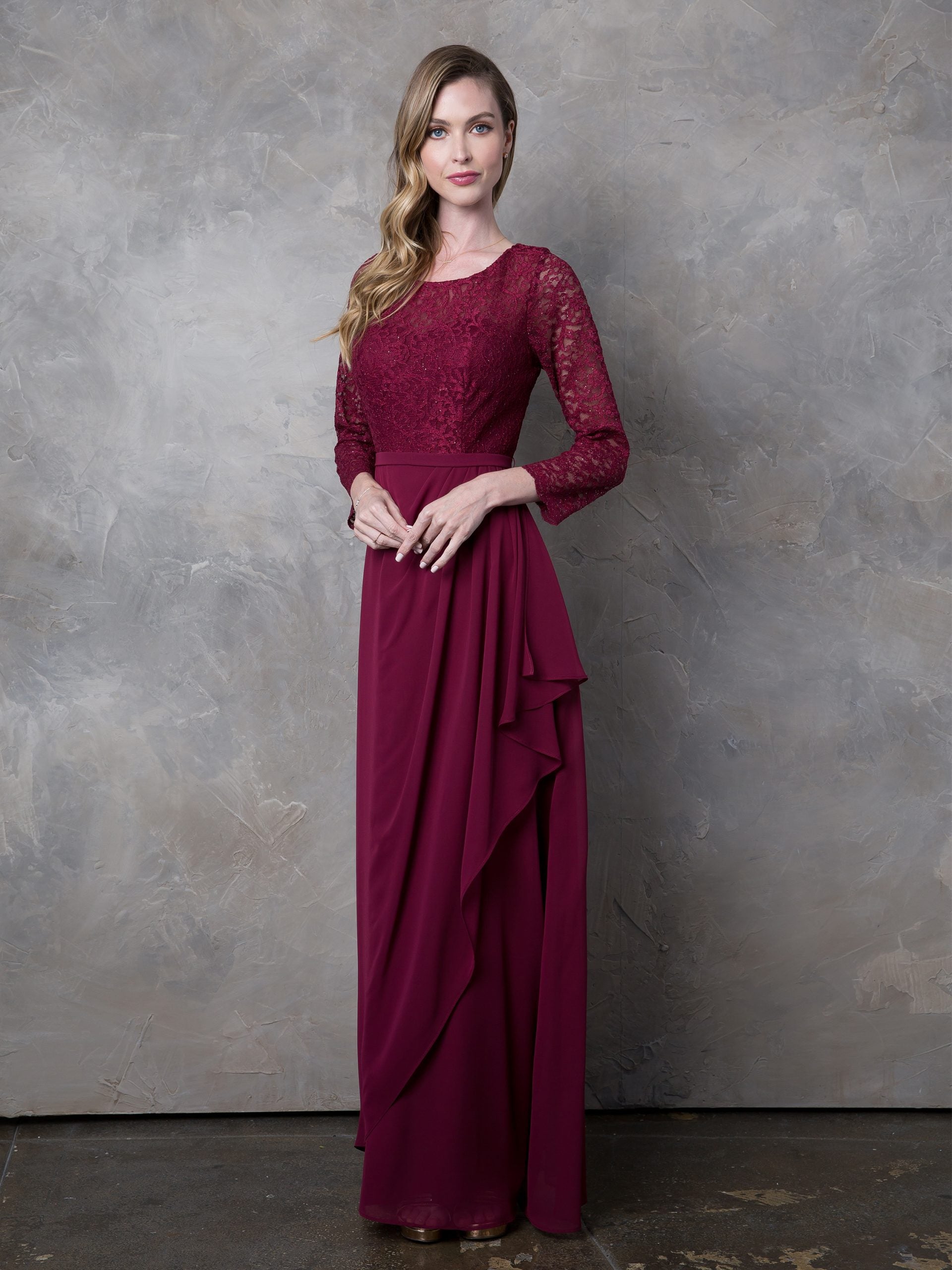Party dress with long lace sleeves