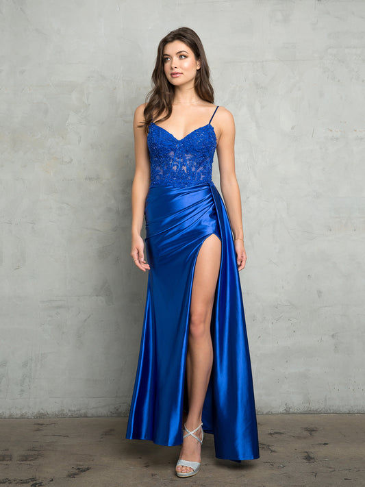 Satin corsage kjole 5253