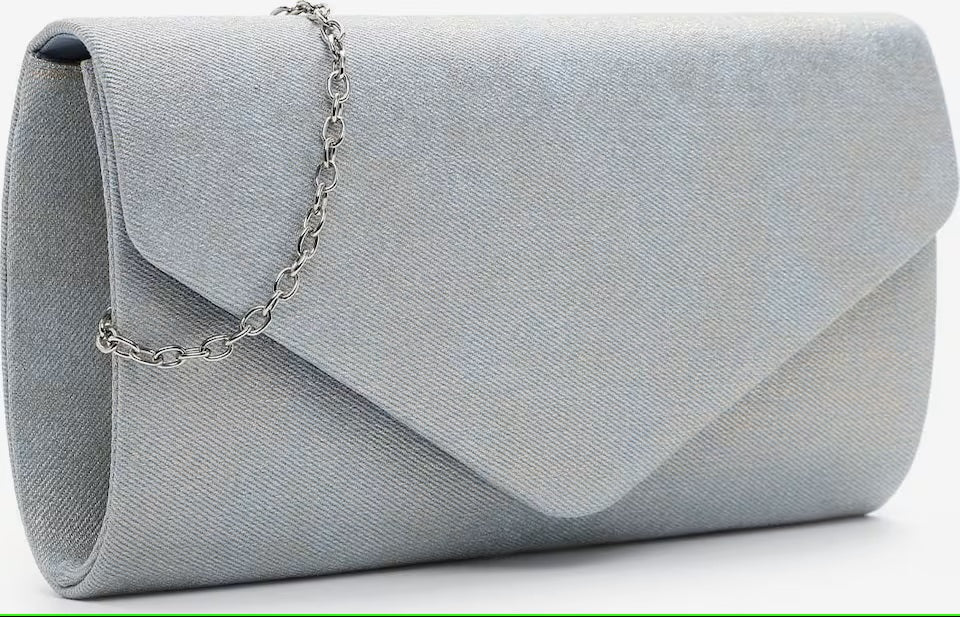 Lyseblå festtaske - Denim - med rem