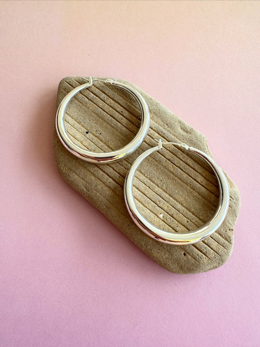 Big hoops -  Silver large
