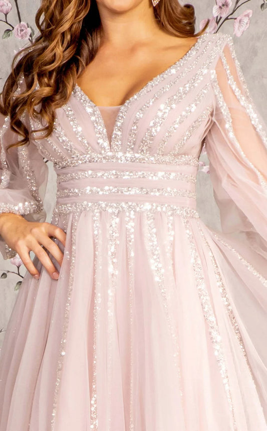 Gallakjole med lange ærmer 3352