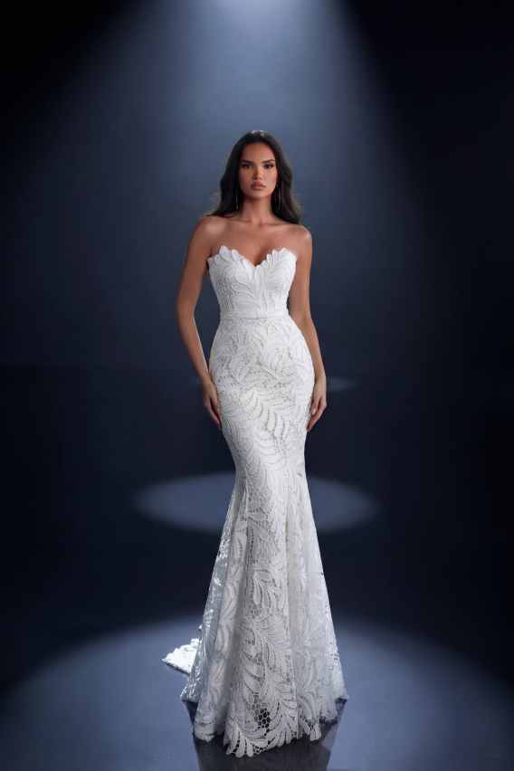 Brudekjole mermaid broderie
