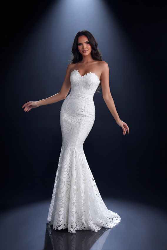 Brudekjole mermaid broderie