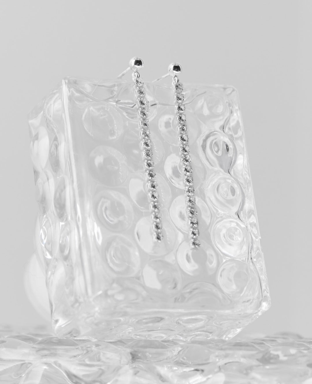 Simili string earrings -  Silver