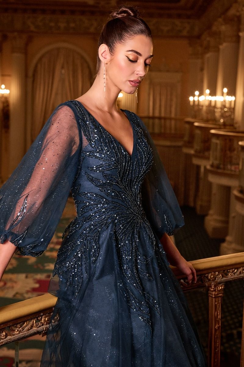 La Divine CD0101 festkjole med ærmer