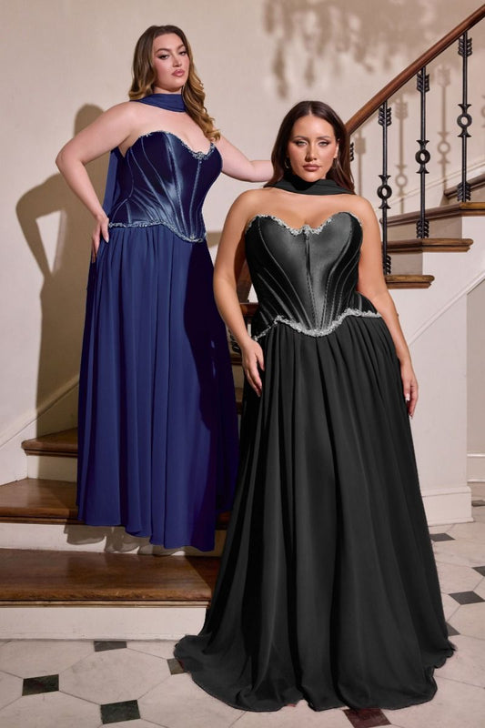 La Divine Plus size festkjole med corset  CD668C