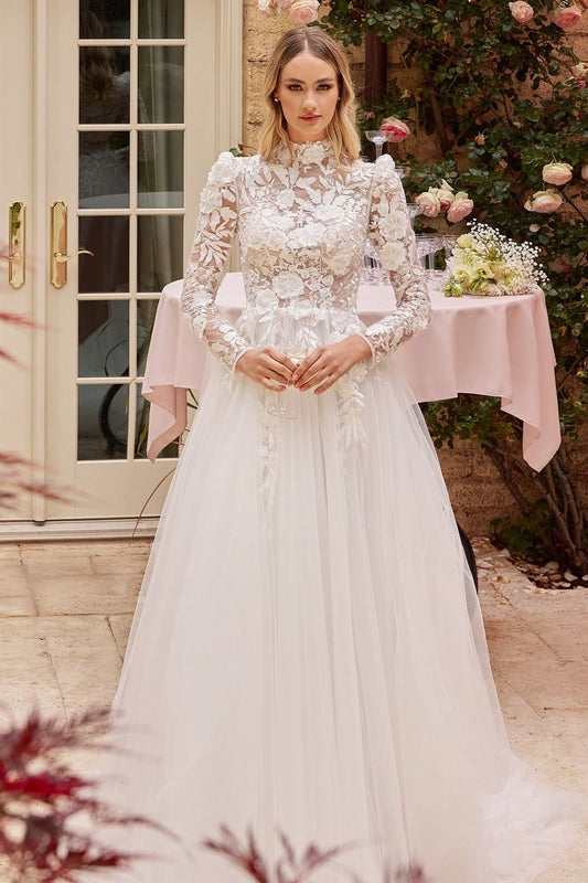 Ella wedding dress with long sleeves and beautiful lace