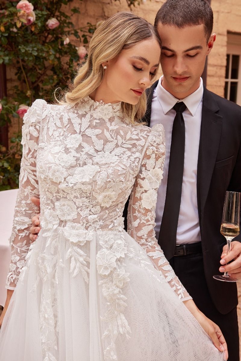 Ella wedding dress with long sleeves and beautiful lace