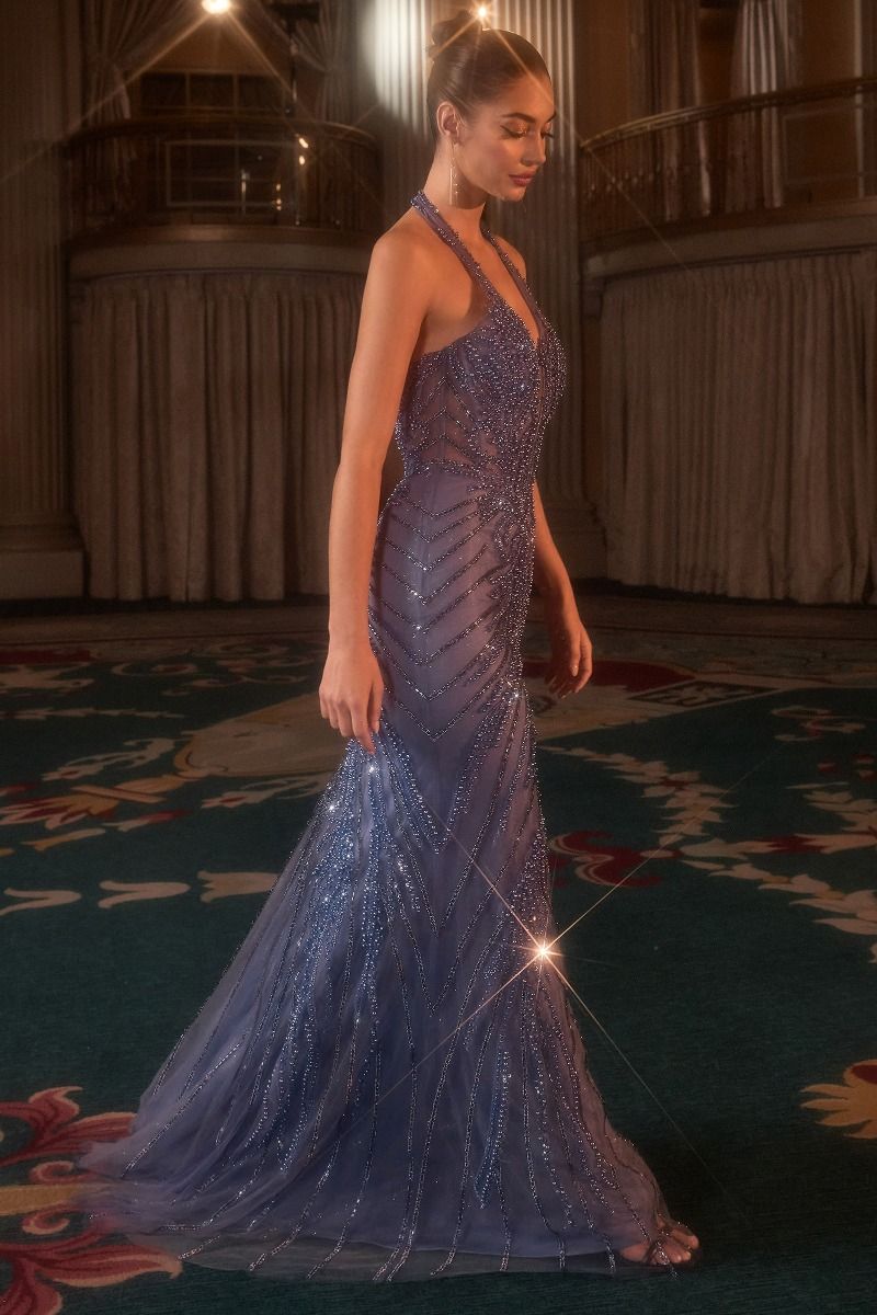 La Divine CDS547 tætsiddende gallakjole med sten