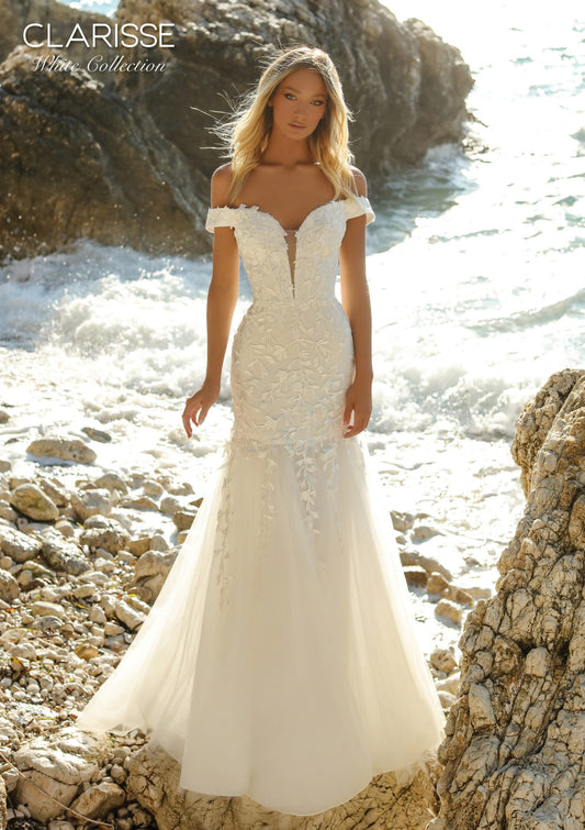 Clarisse mermaid wedding dress with off-shoulders