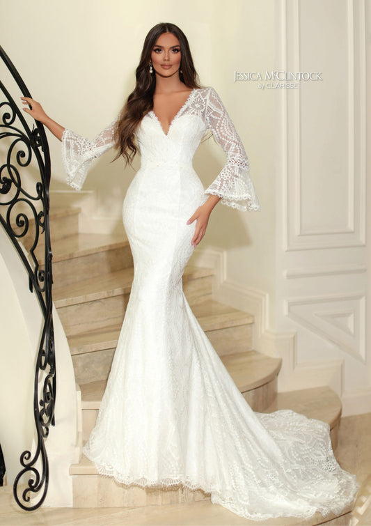 Wedding dress with lace and long sleeves 700258