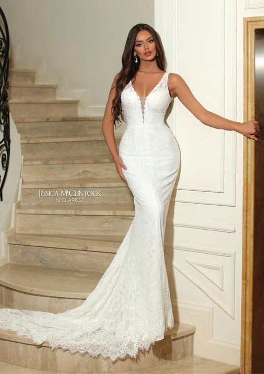 Lace wedding dress with train 700261