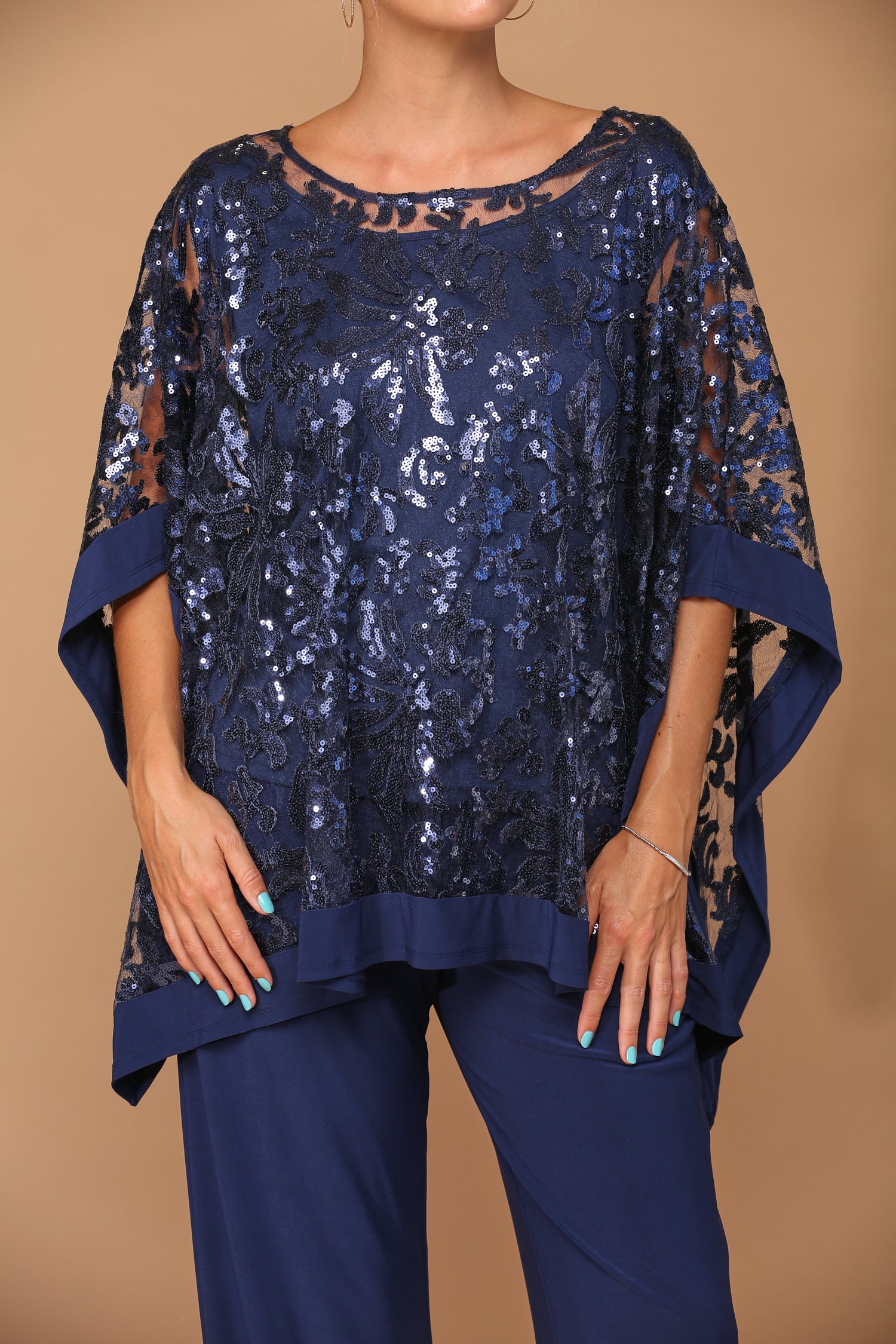 Navy two piece trouser set