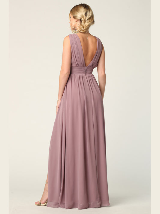 Chiffonkjole med slids 3329