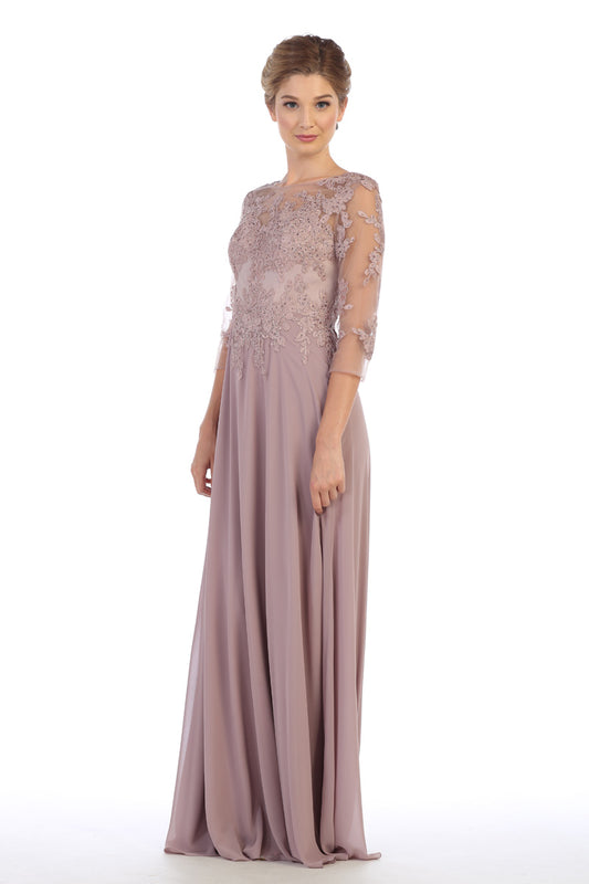 Festkjole med lange ærmer Eva 5164