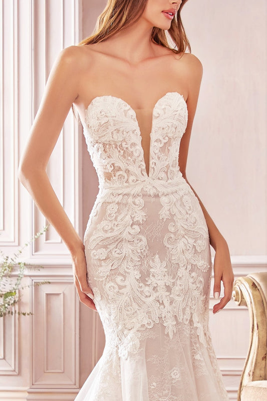 Strapless mermaid wedding dress