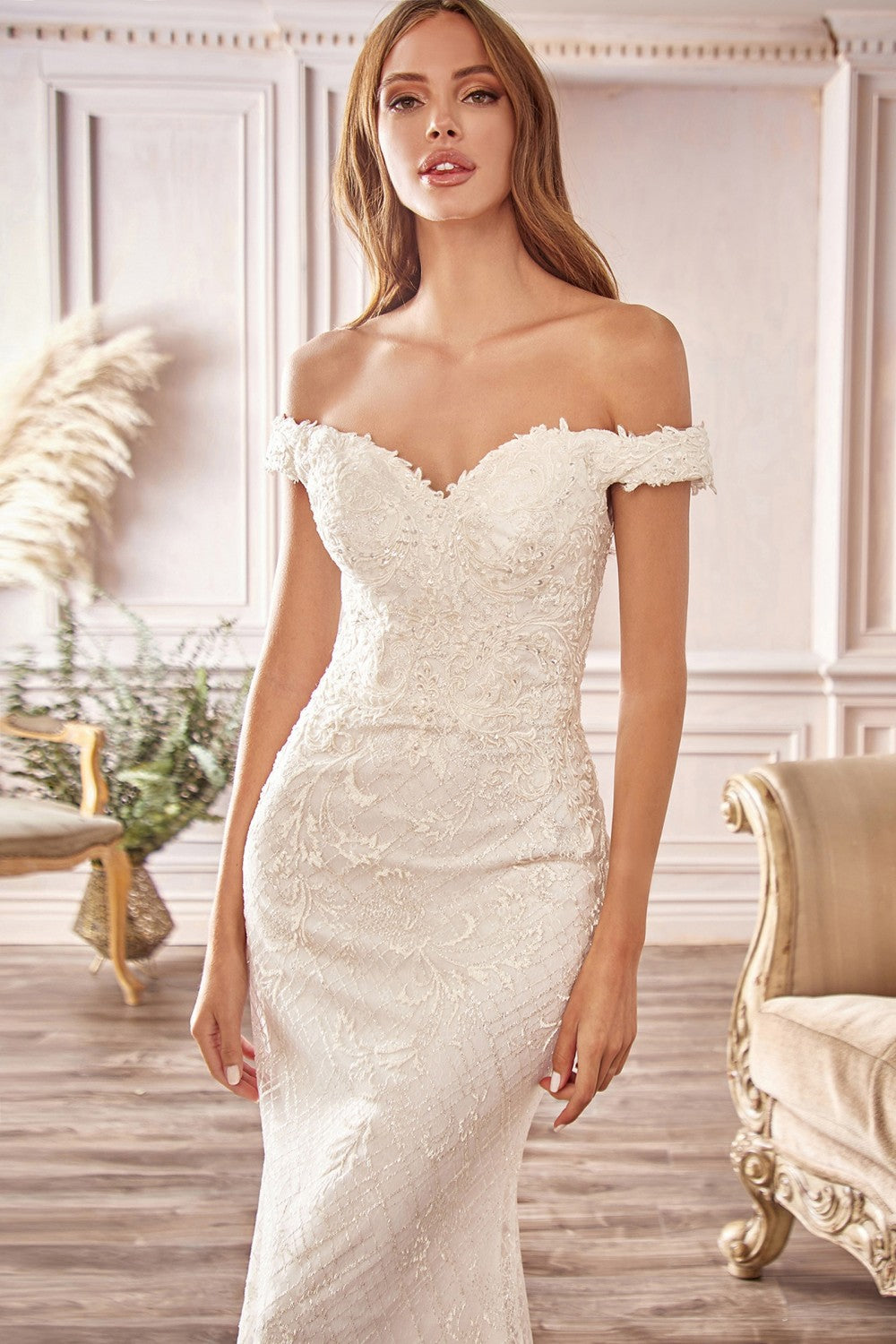 Off-shoulder wedding dress CD929