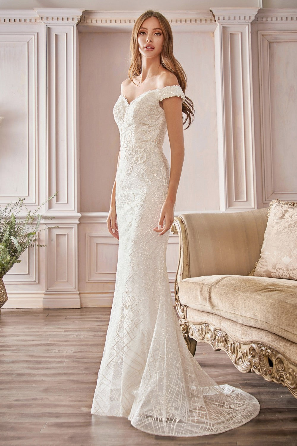 Off-shoulder wedding dress CD929 – TP Kjoler - Main Image