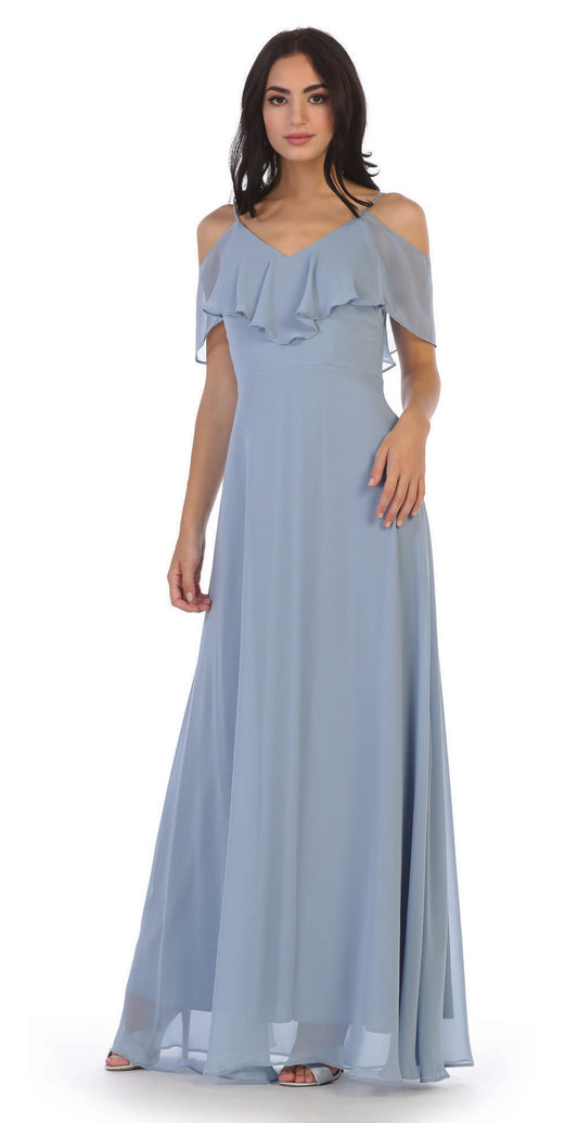 Chiffonkjole med kort ærme 3263